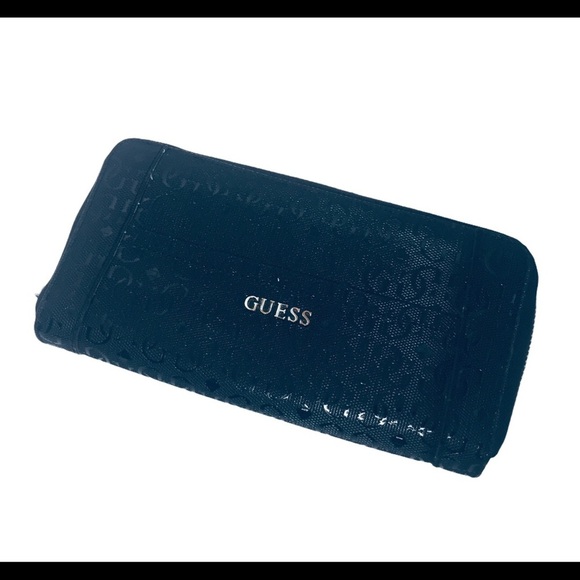 GUESS Signature Printed Zip Around Wallet Black One Size - Picture 4 of 13